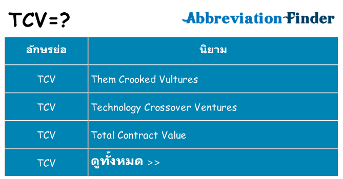 อะไรไม่ tcv ถึง
