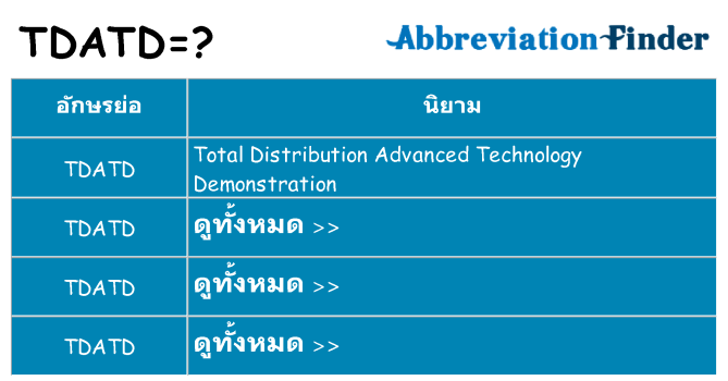 อะไรไม่ tdatd ถึง
