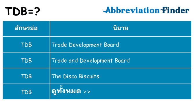 อะไรไม่ tdb ถึง