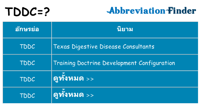 อะไรไม่ tddc ถึง