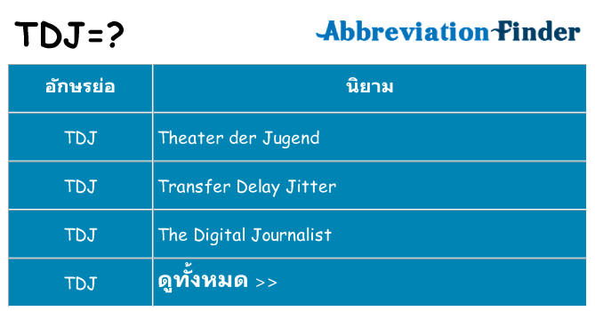 อะไรไม่ tdj ถึง