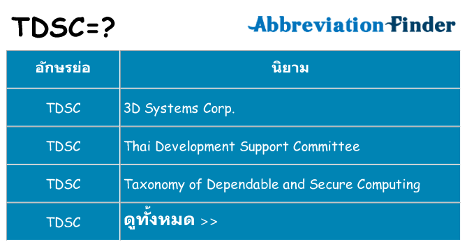อะไรไม่ tdsc ถึง