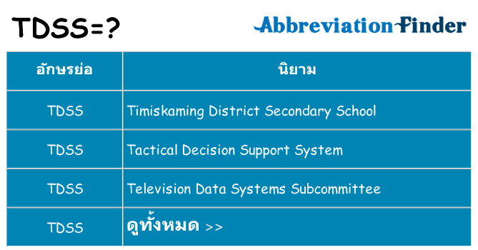 อะไรไม่ tdss ถึง