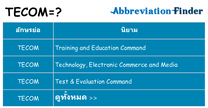 อะไรไม่ tecom ถึง