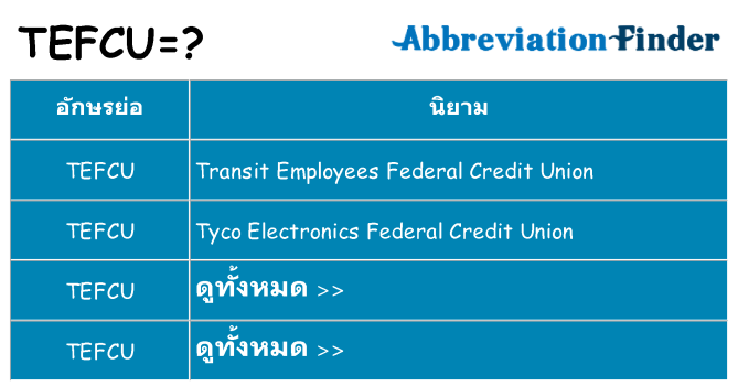 อะไรไม่ tefcu ถึง