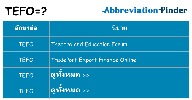 อะไรไม่ tefo ถึง