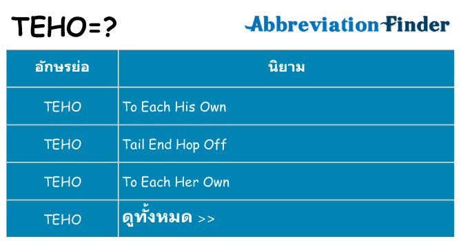 อะไรไม่ teho ถึง