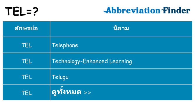 อะไรไม่ tel ถึง