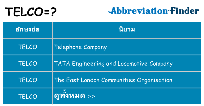 อะไรไม่ telco ถึง