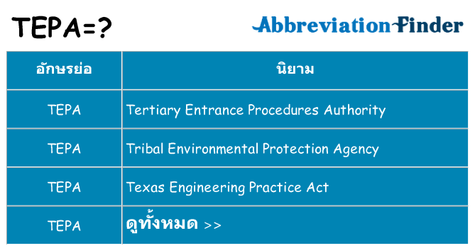อะไรไม่ tepa ถึง
