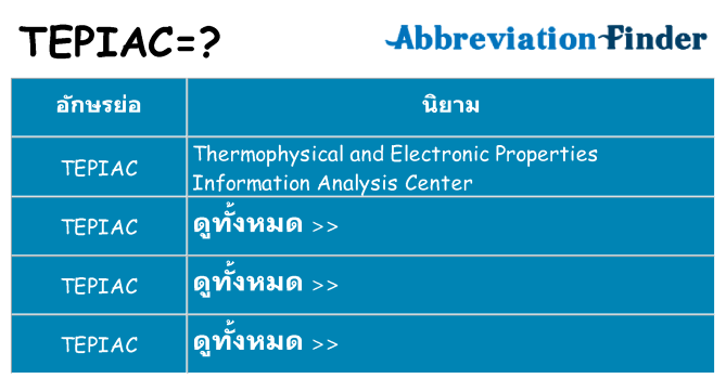 อะไรไม่ tepiac ถึง