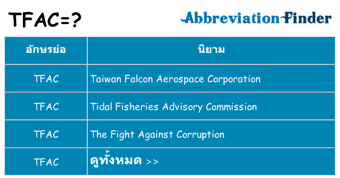 อะไรไม่ tfac ถึง
