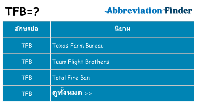 อะไรไม่ tfb ถึง