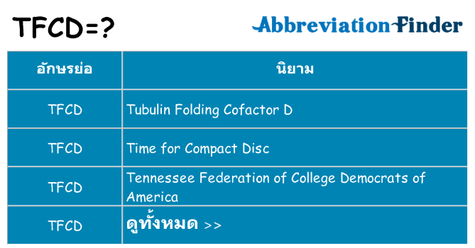 อะไรไม่ tfcd ถึง