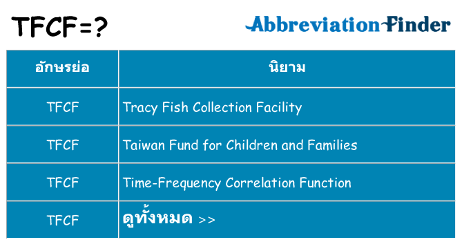 อะไรไม่ tfcf ถึง
