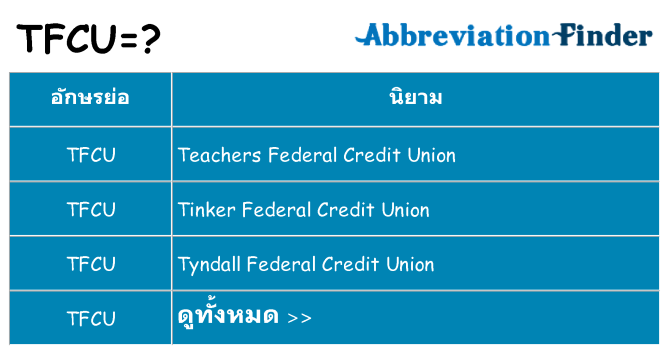 อะไรไม่ tfcu ถึง