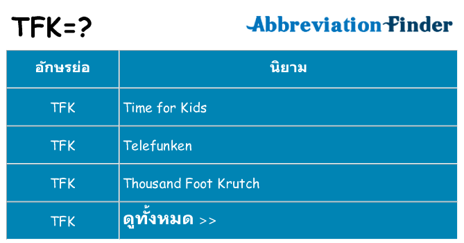 อะไรไม่ tfk ถึง