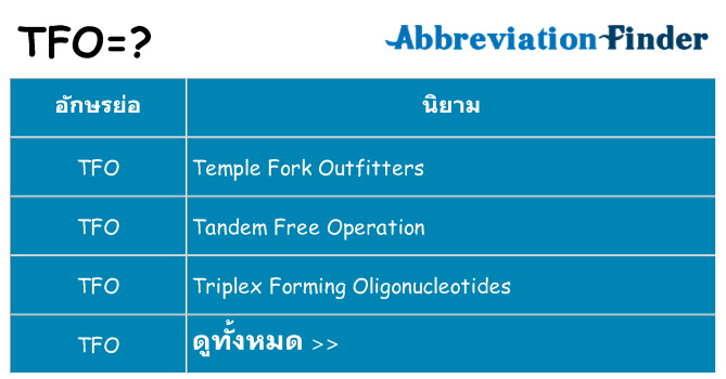 อะไรไม่ tfo ถึง