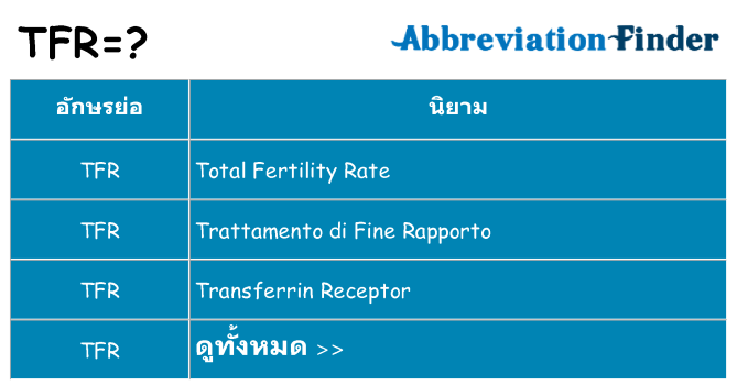 อะไรไม่ tfr ถึง