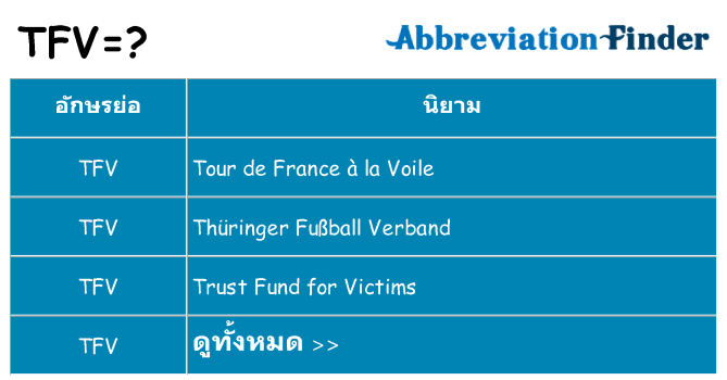 อะไรไม่ tfv ถึง