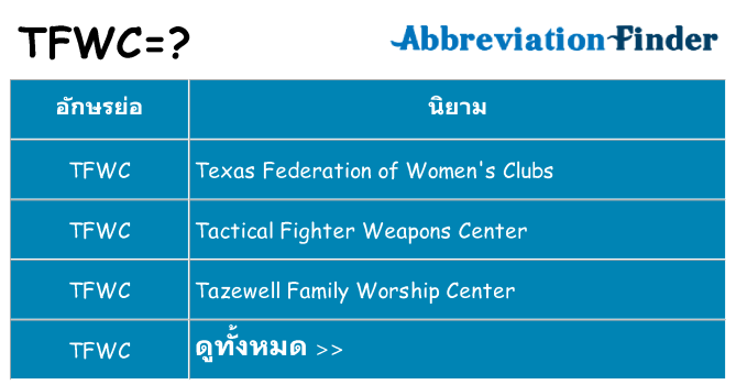 อะไรไม่ tfwc ถึง