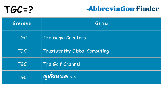 อะไรไม่ tgc ถึง