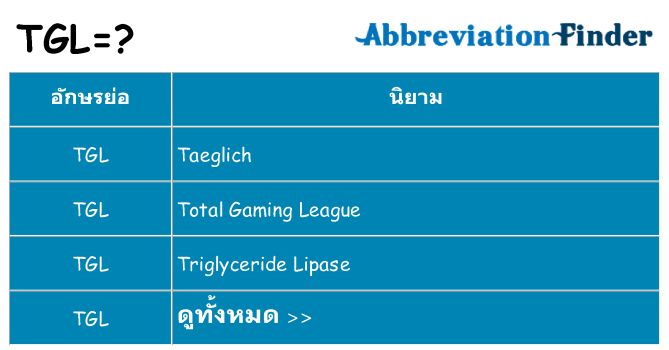 อะไรไม่ tgl ถึง