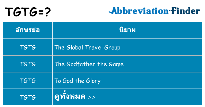 อะไรไม่ tgtg ถึง
