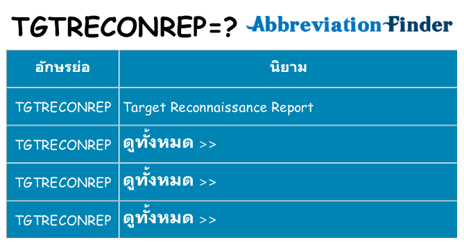 อะไรไม่ tgtreconrep ถึง