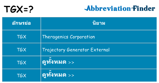 อะไรไม่ tgx ถึง