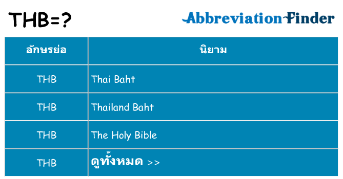 อะไรไม่ thb ถึง