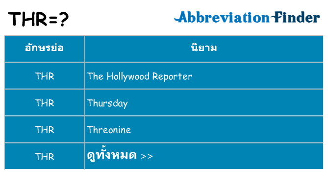 อะไรไม่ thr ถึง
