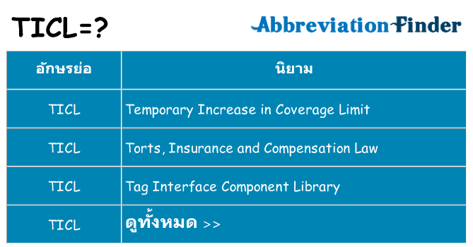 อะไรไม่ ticl ถึง