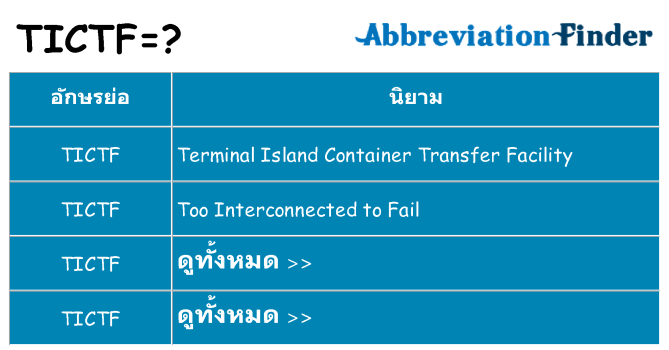 อะไรไม่ tictf ถึง
