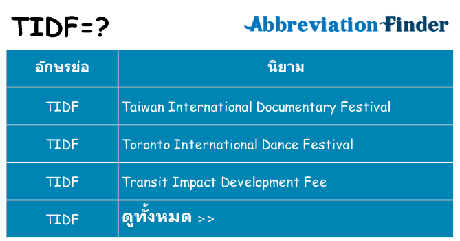 อะไรไม่ tidf ถึง