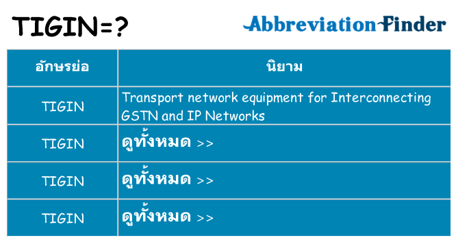 อะไรไม่ tigin ถึง