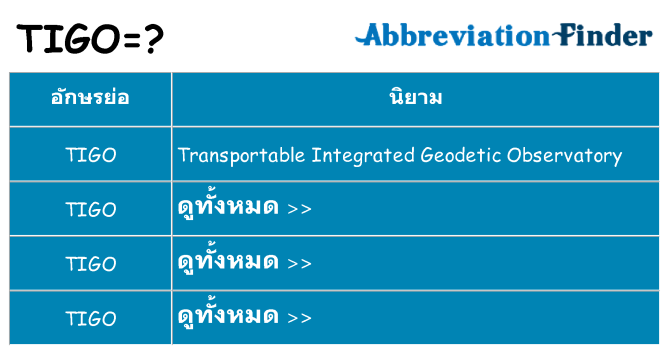 อะไรไม่ tigo ถึง