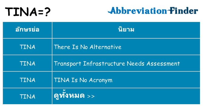 อะไรไม่ tina ถึง