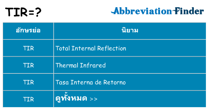 อะไรไม่ tir ถึง