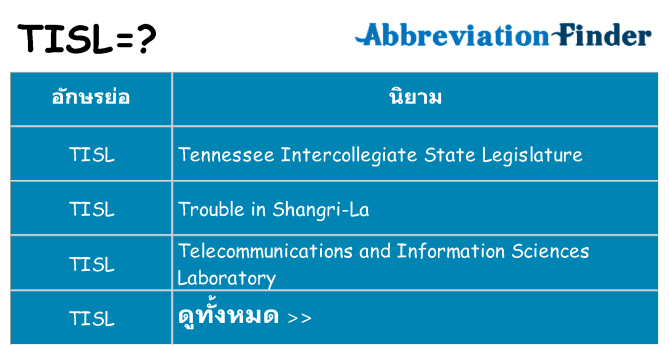 อะไรไม่ tisl ถึง
