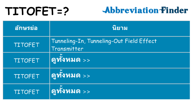 อะไรไม่ titofet ถึง