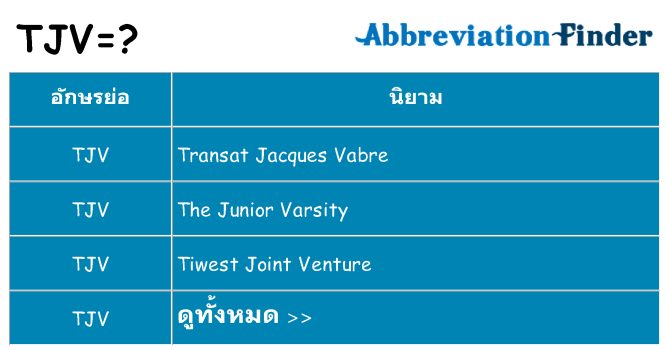 อะไรไม่ tjv ถึง