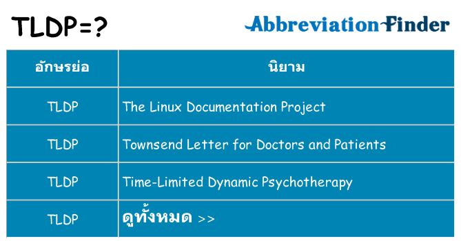 อะไรไม่ tldp ถึง