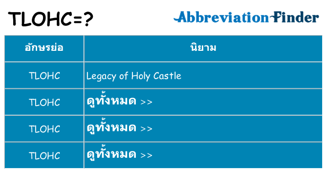 อะไรไม่ tlohc ถึง