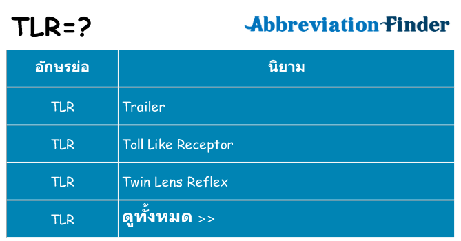 อะไรไม่ tlr ถึง