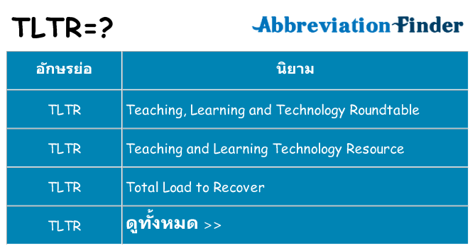 อะไรไม่ tltr ถึง
