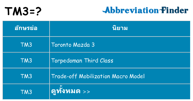 อะไรไม่ tm3 ถึง