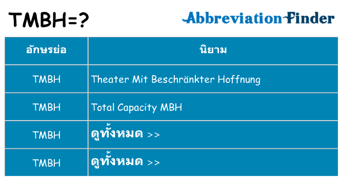 อะไรไม่ tmbh ถึง