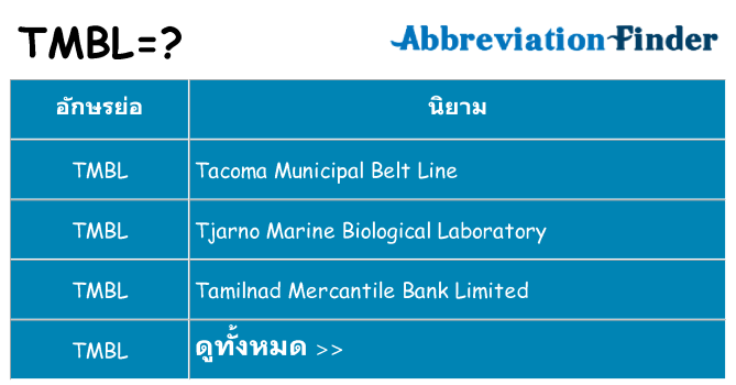 อะไรไม่ tmbl ถึง