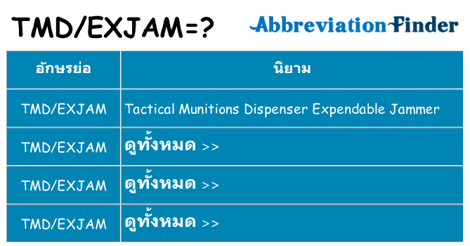อะไรไม่ tmdexjam ถึง